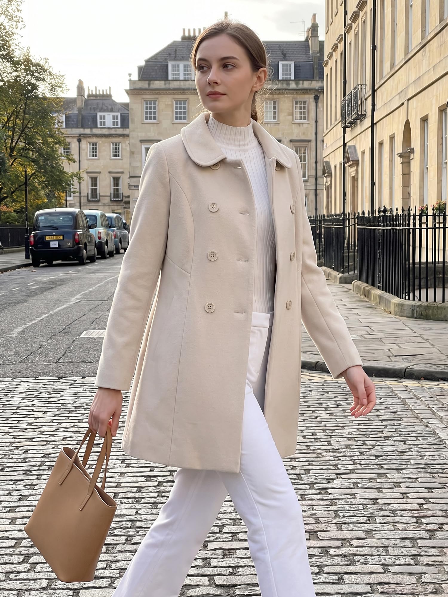 Allegra K Coat Reefer Donna