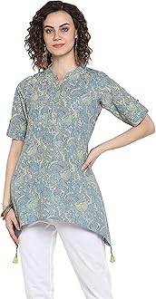 Janasya Women's Grey Pure Cotton Top