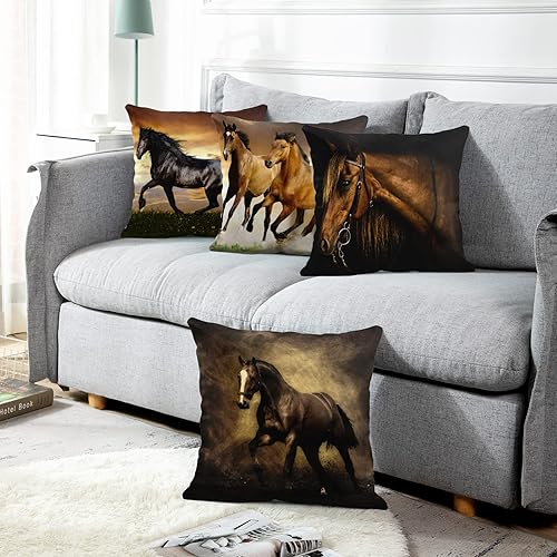 Miniatura 3 de Emvency Fundas de almohada de 20 x 20 pulgadas, juego de 4 fundas de almohada cuadradas decorativas para decoración del hogar, dormitorio, sofá,