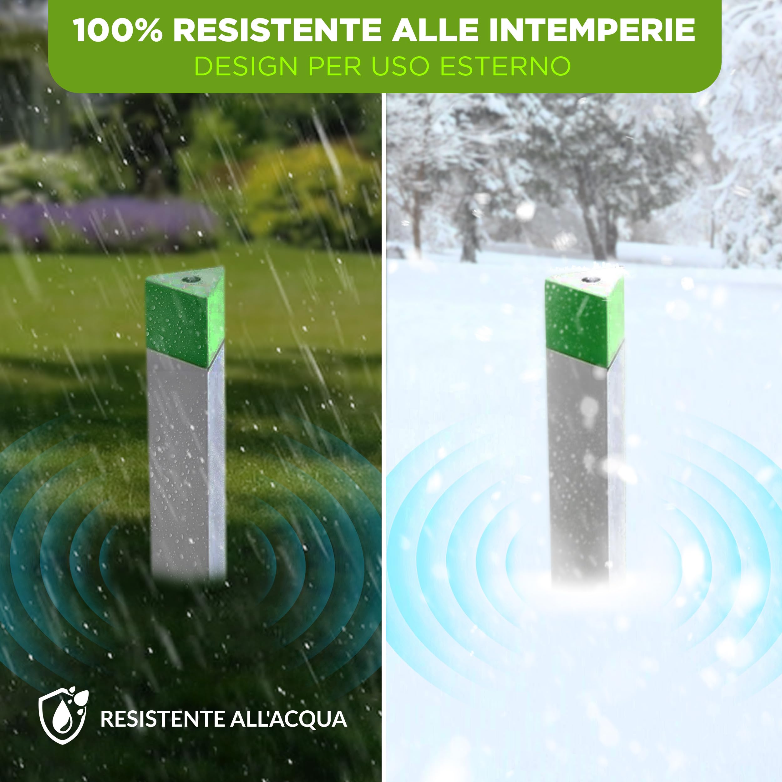 ISOTRONIC Repellente per talpe, arvicole e serpenti – Repellente per talpe a batteria con picchetto per il giardino – Area di copertura effettiva 1.250 m² (3 unità)