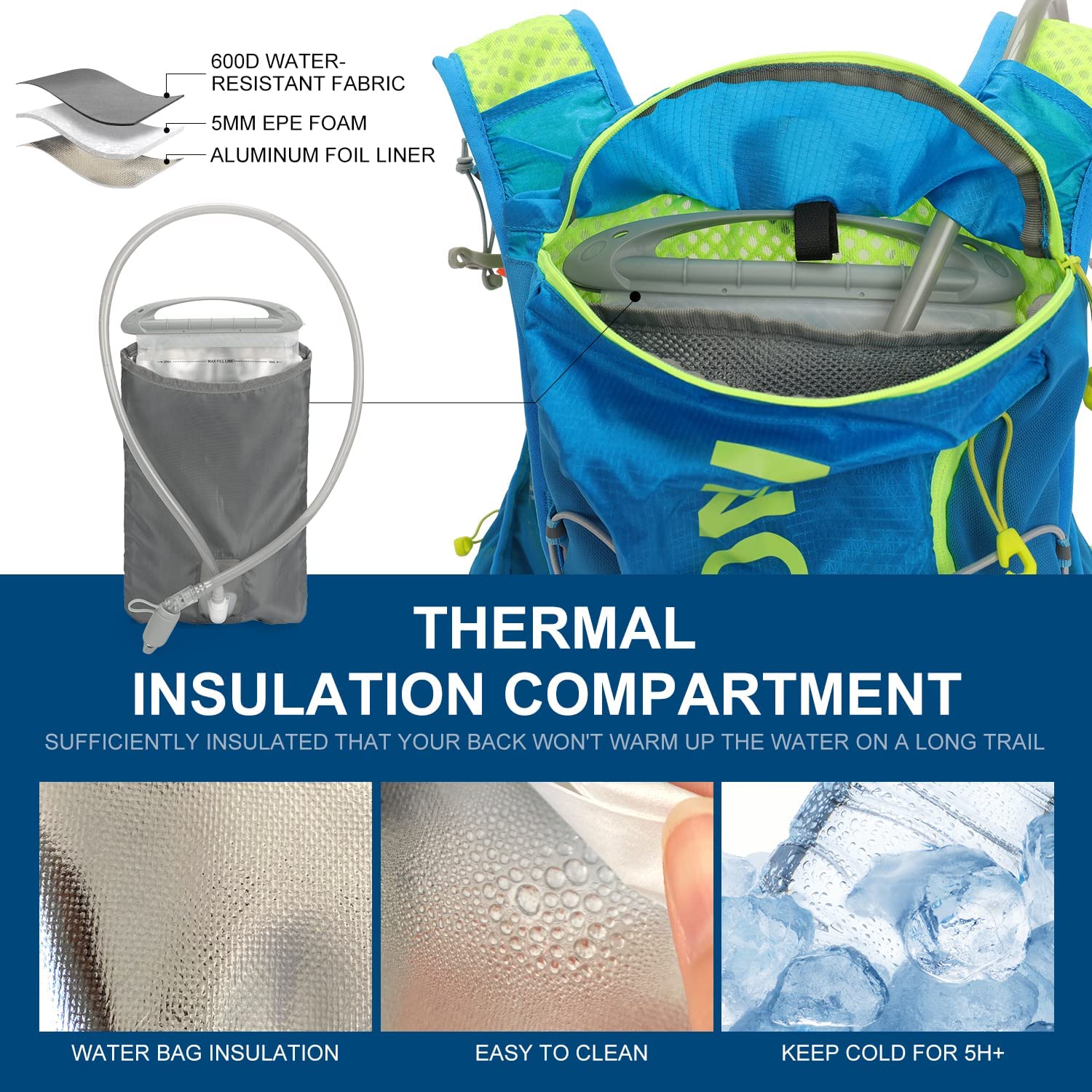 INOXTO Chaleco de hidratación ligero para correr, mochila de hidratación con bolsa de agua de 1.5 L y botella de agua plegable suave de 450 ml para senderismo, correr, ciclismo, carreras para mujeres