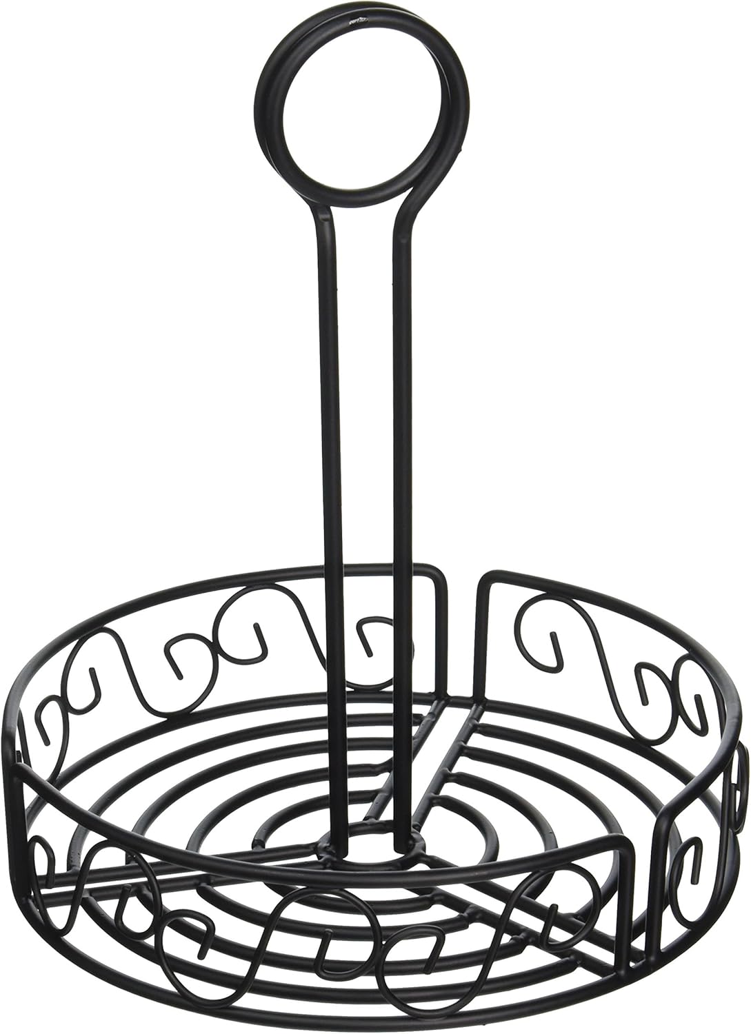 Winco WBKH-7R - Organizador redondo de alambre negro para condimentos, 7.5 pulgadas, mediano