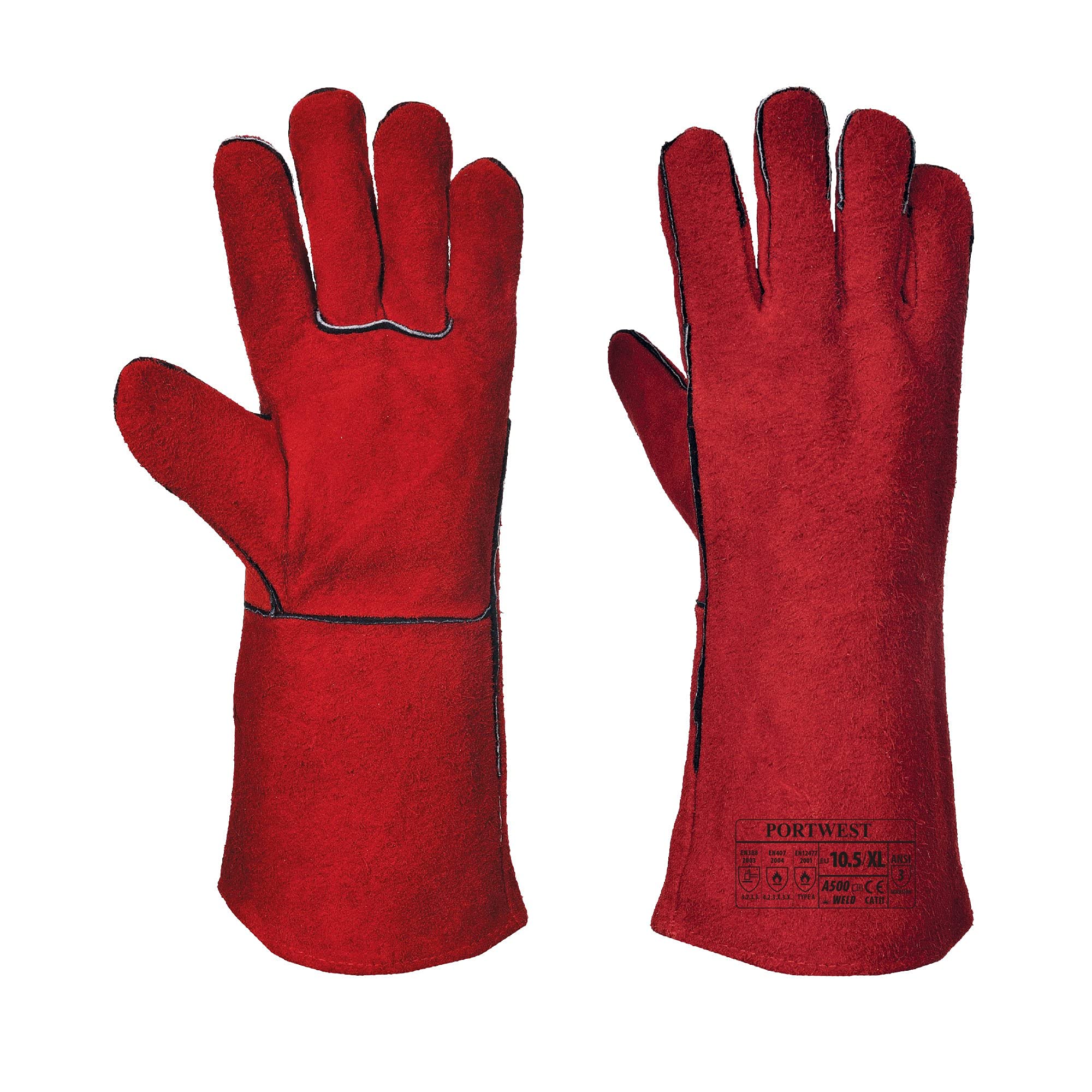 Ekon leather Cotton Long Welding Workshop Gloves Leather Gloves Labor Protection High Temperature Flame Retardant Wear Welders Insulated Gloves For Unisex Male (Pack of 1) - Red (B099ZWGTGX) Amazon Price History, Amazon Price Tracker