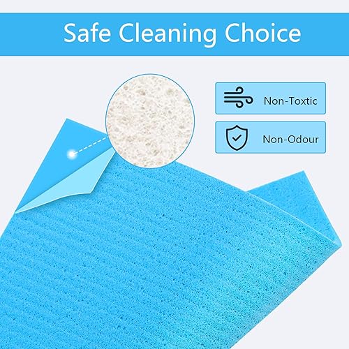 Miniatura 4 de HOMEXCEL Paquete de 10 paños de cocina suecos para cocina, paños de esponja reutilizables, toallas de papel ecológicas y platos de lavado, altamente