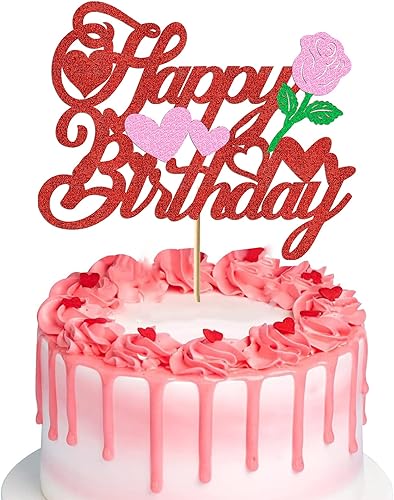 Miniatura 2 de Decoración para tartas de cumpleaños para el día de San Valentín, decoración para tartas de feliz cumpleaños, decoración de pastel de feliz