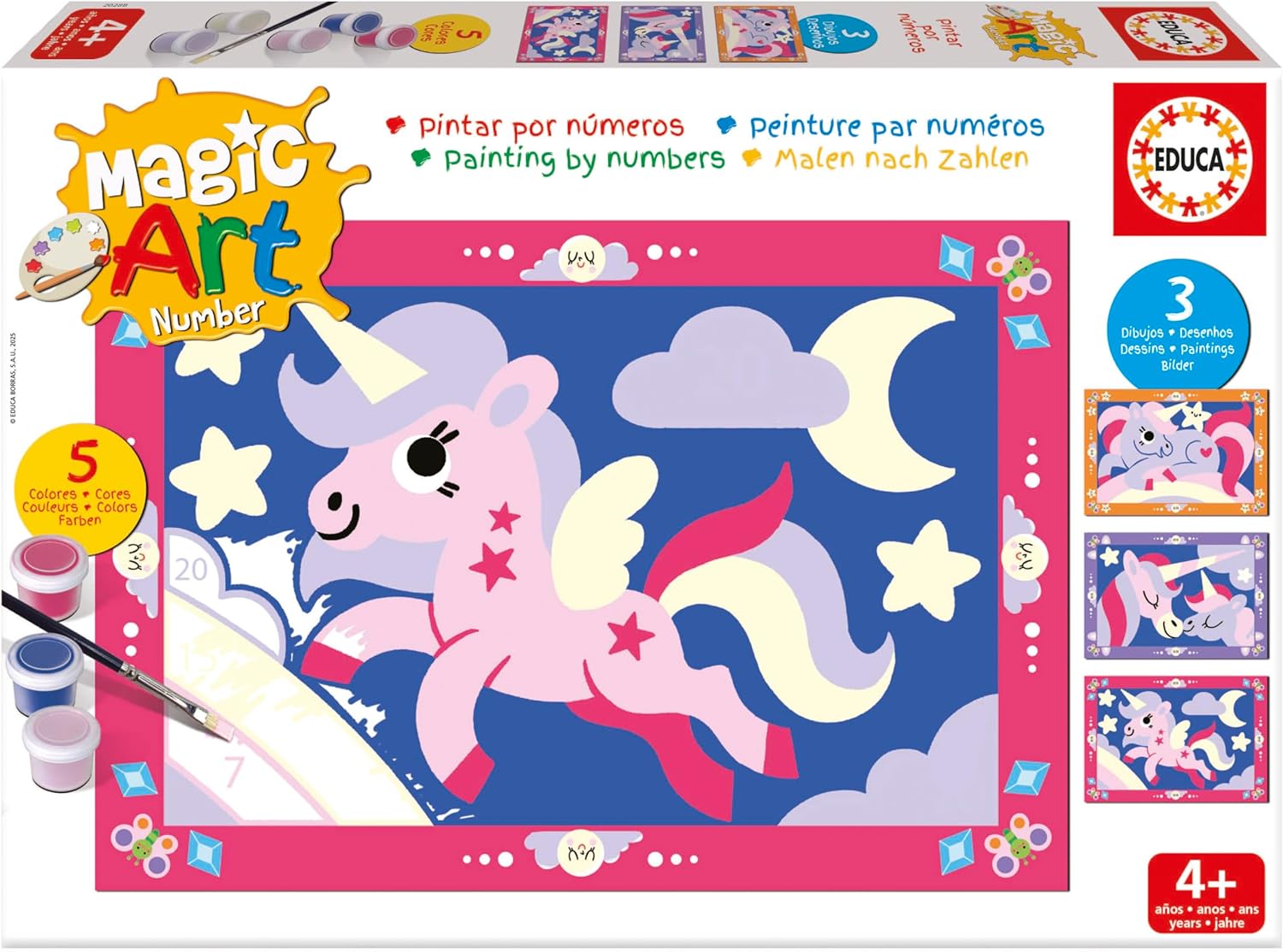 Educa - Magic Art Number Unicorn Numbers | Magic Art Number | Crafts for Children | Recommended for Boys and Girls from 4 5 to 6 Years (20288)