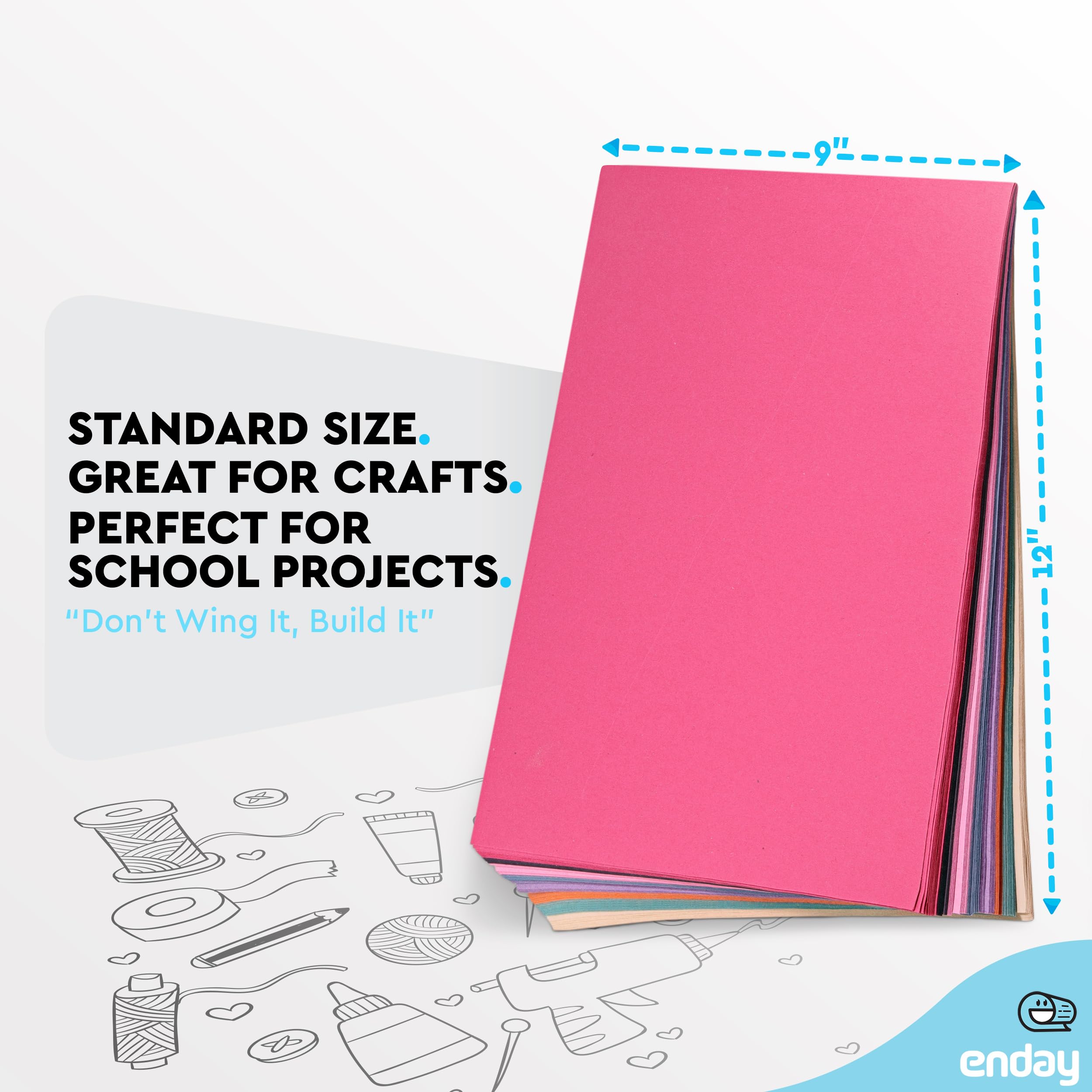 Snapklik.com : Construction Paper Assorted Colors, 9" X 12" Standard ...