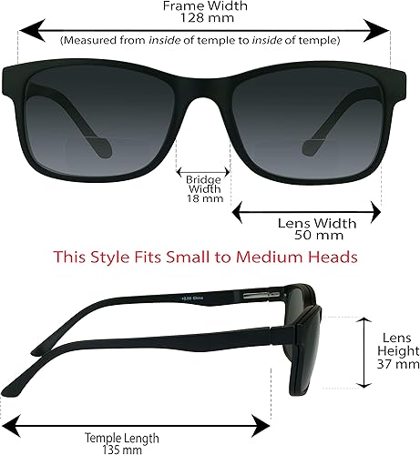 Miniatura 2 de ProSPORT - Gafas de sol polarizadas bifocales con cierre magnético polarizado fácil de poner y quitar para hombres y mujeres