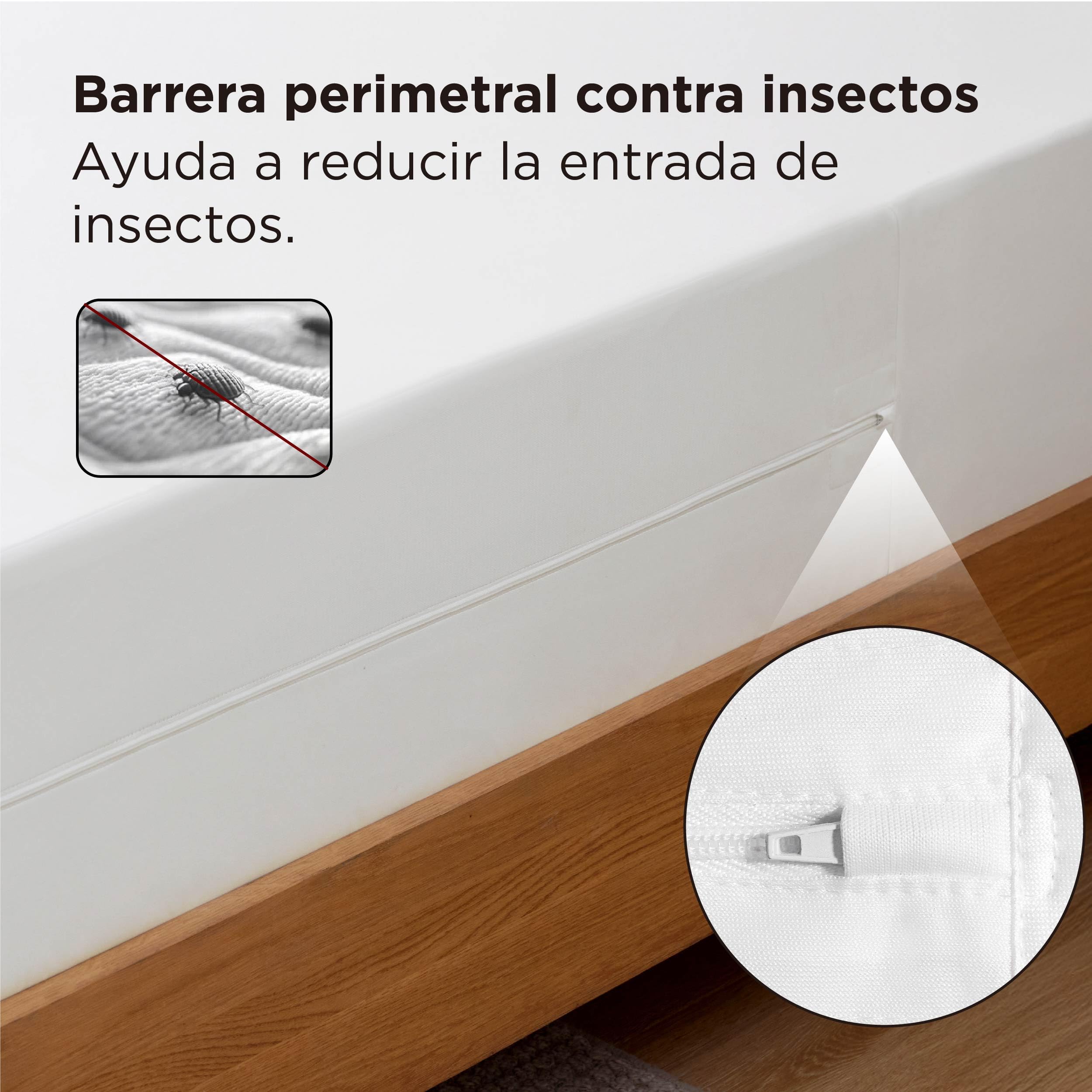 BEDSURE Protector de colchón 140 x 190 x 30 cm, Resistente al Agua contra ácaros y chinches, protección contra la Humedad, protección contra alérgicos, Lavable a 40°, Antideslizante