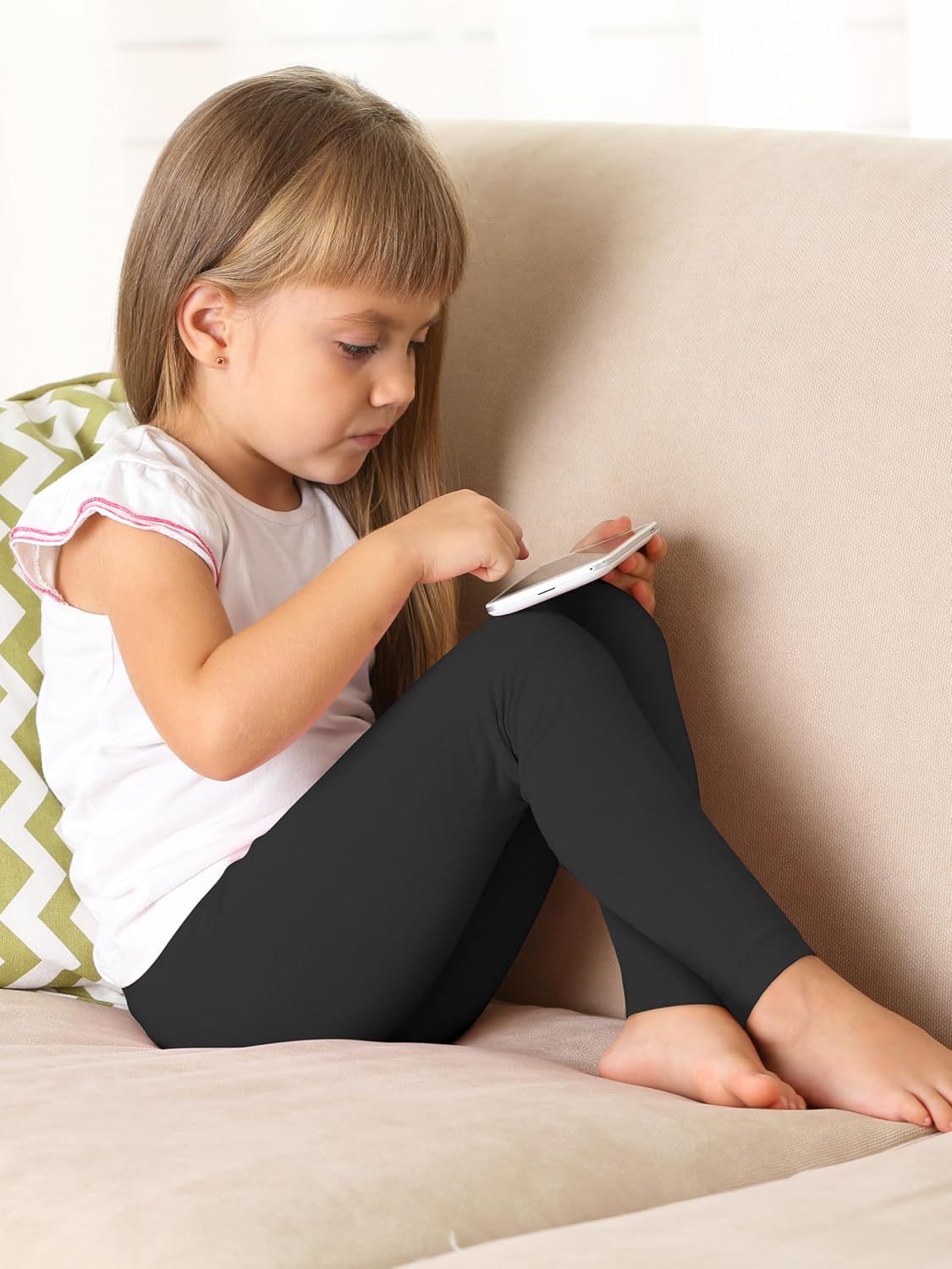 Resinta 5 Packs Toddler and Baby Girls Leggings Pants Full Length Cotton Basic Leggings Stretchy Soft Leggings Tights Pants - Image 6