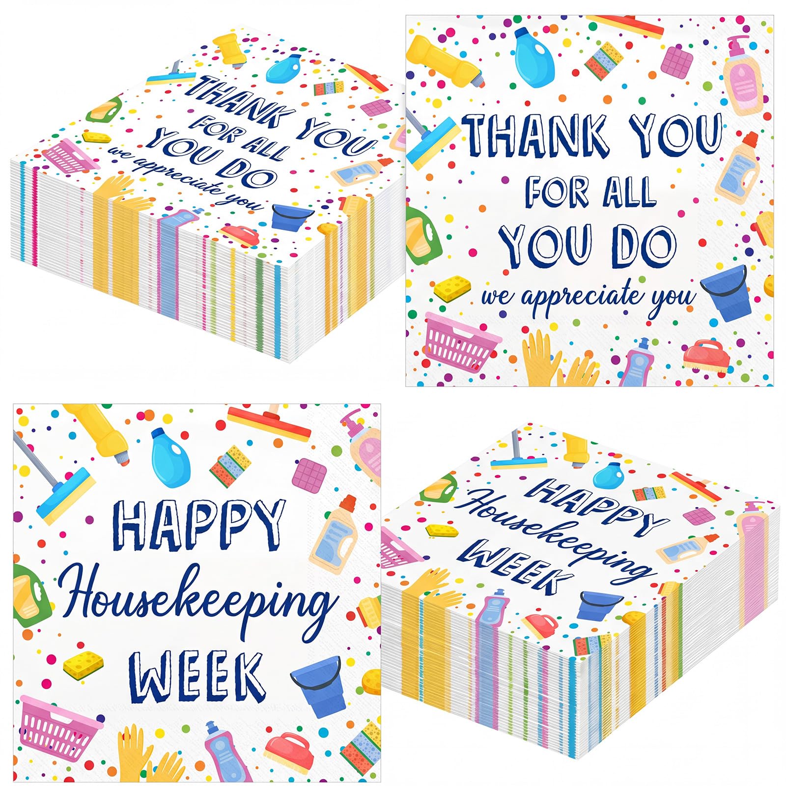 Sabary 100 Pcs Housekeeping Week Paper Napkin Decoration, We Appreciate You