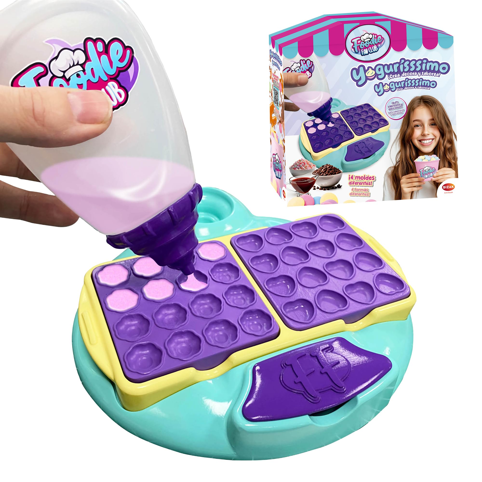 Yogurisssimo, Set Para Hacer Mini Yogures Helados Con 4 Moldes Diferentes, Incluye Accesorios Para Decorar, Reutilizable, Para Niños +5 Años, De Bizak
