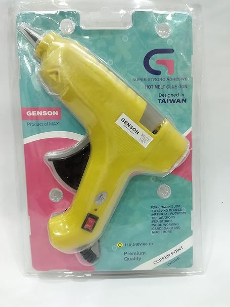 Genson 40W -Glue Gun With Free Glue Sticks- Pack of 1 - Multi Color Gun - with On/Off Switch & Glue Sticks (Glue Gun + 3 Glue Sticks)