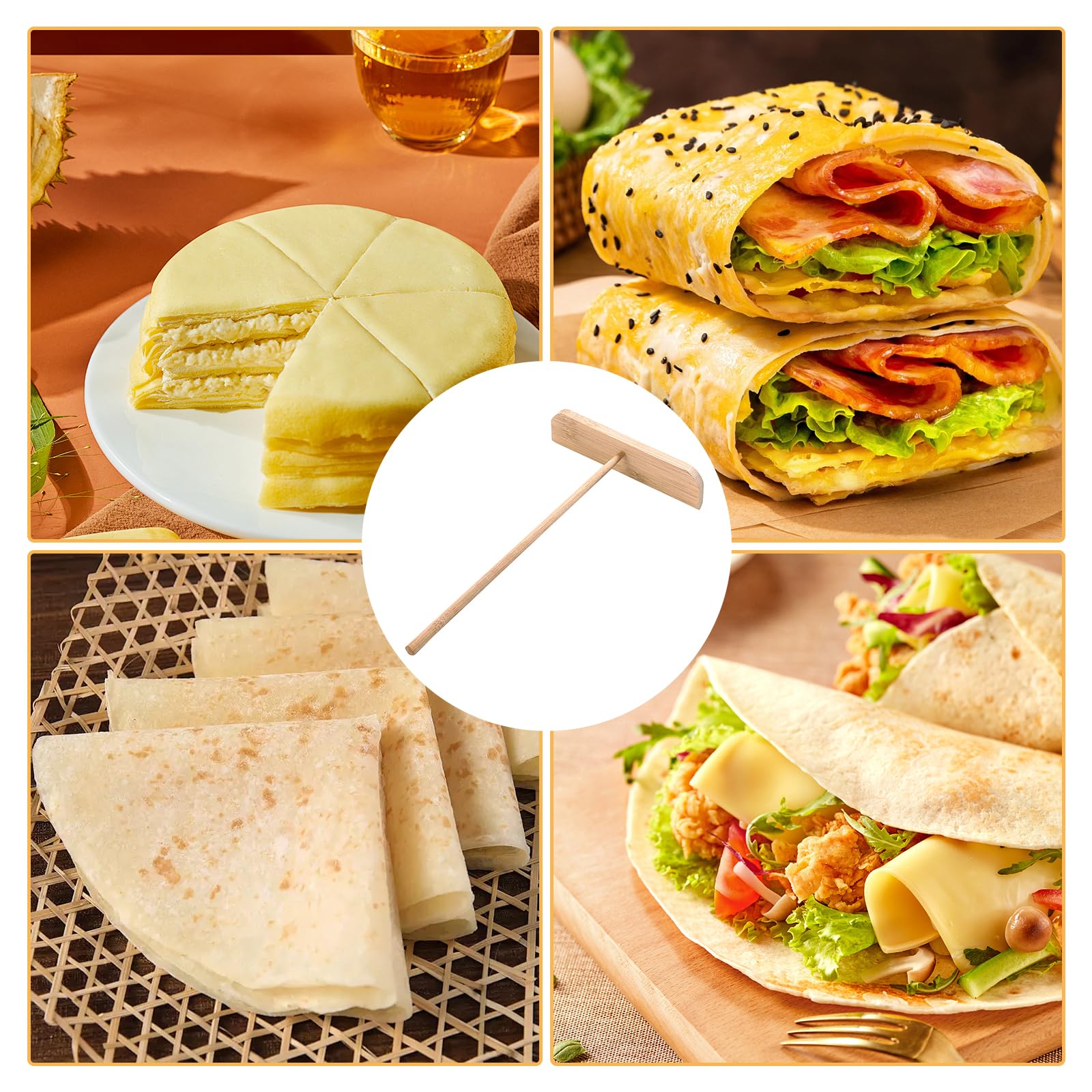 Amazon | Coollooda クレープ用トンボ 手作りクレープ用パンケーキ 3本