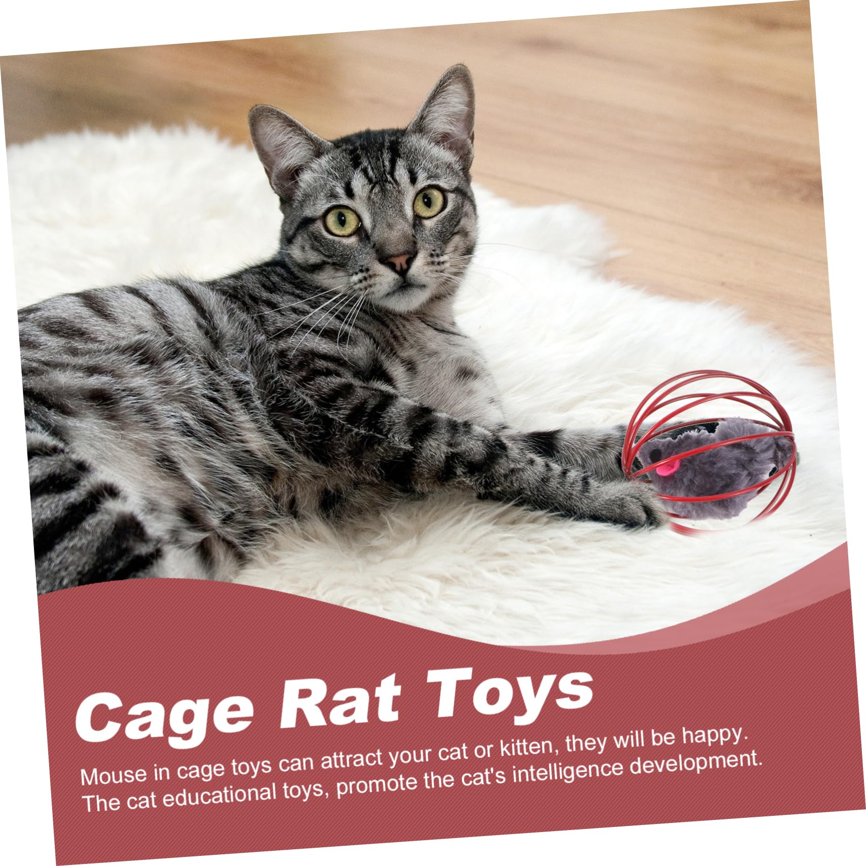 FRCOLOR 15 Piezas De Juguete De Ratón Enjaulado Juguetes De Ratones para Gatos Jaulas para Cachorros Juguete De Pelota De Ratón Juguetes para Cachorros Jaula De Juguetes para Mascotas
