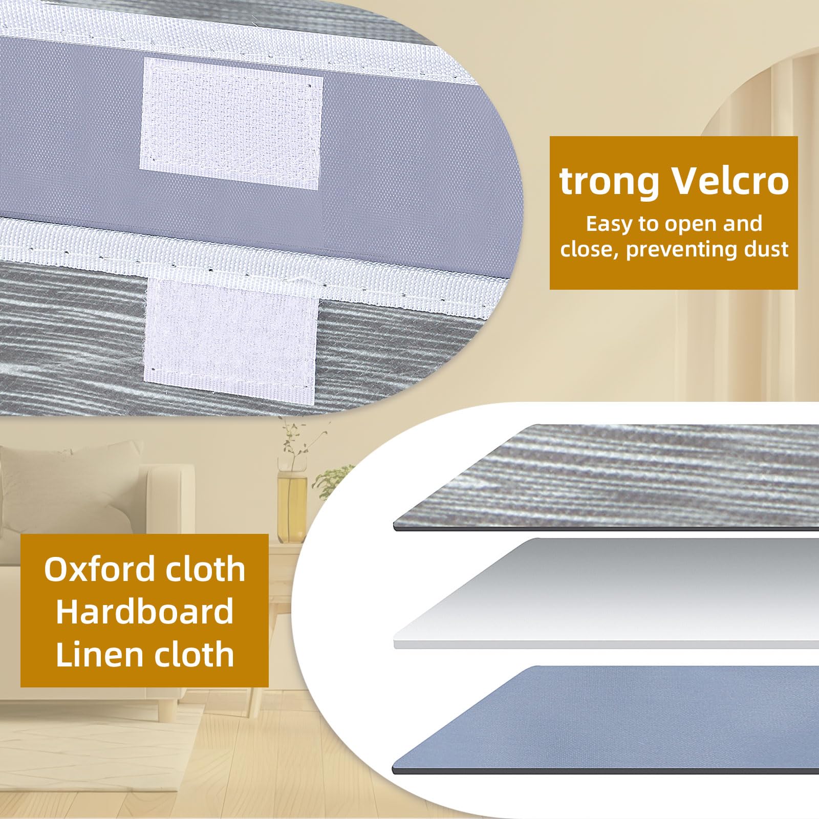 Scatole Portaoggetti Pieghevoli OUTBROS 2 Pezzi - Organizzatore Armadio Con Coperchio, Beige