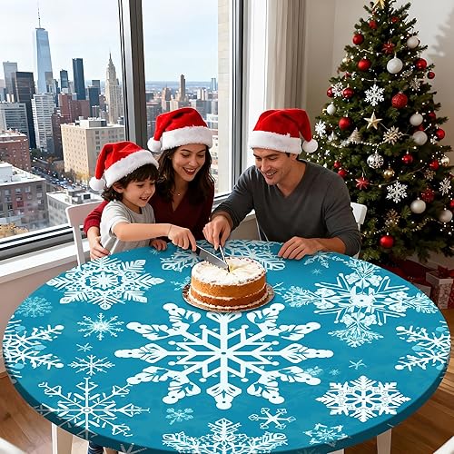 Vista 222 de Cardinal Bird - Mantel redondo ajustable con borde elástico de 36 a 42 pulgadas, mantel redondo elástico, impermeable, lavable, mantel circular