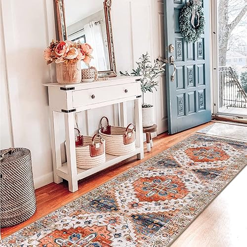 Miniatura 6 de Alfombras de pasillo para pasillo, alfombra antideslizante para cocina, lavable, estilo bohemio, para pasillo, dormitorio, entrada