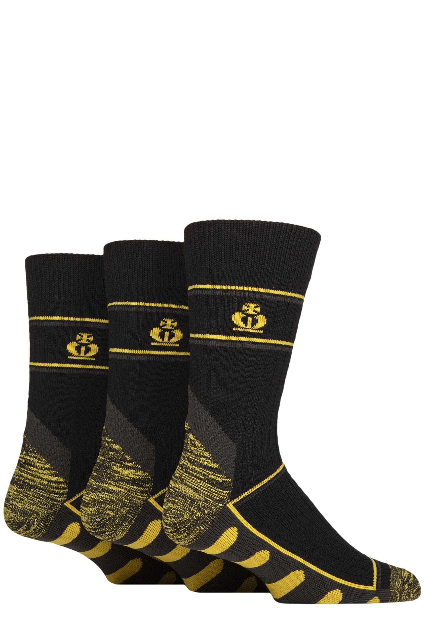 Jeff Banks Men's Black 3 Pack Work Socks in Size 7 - 11, Sports Direct
