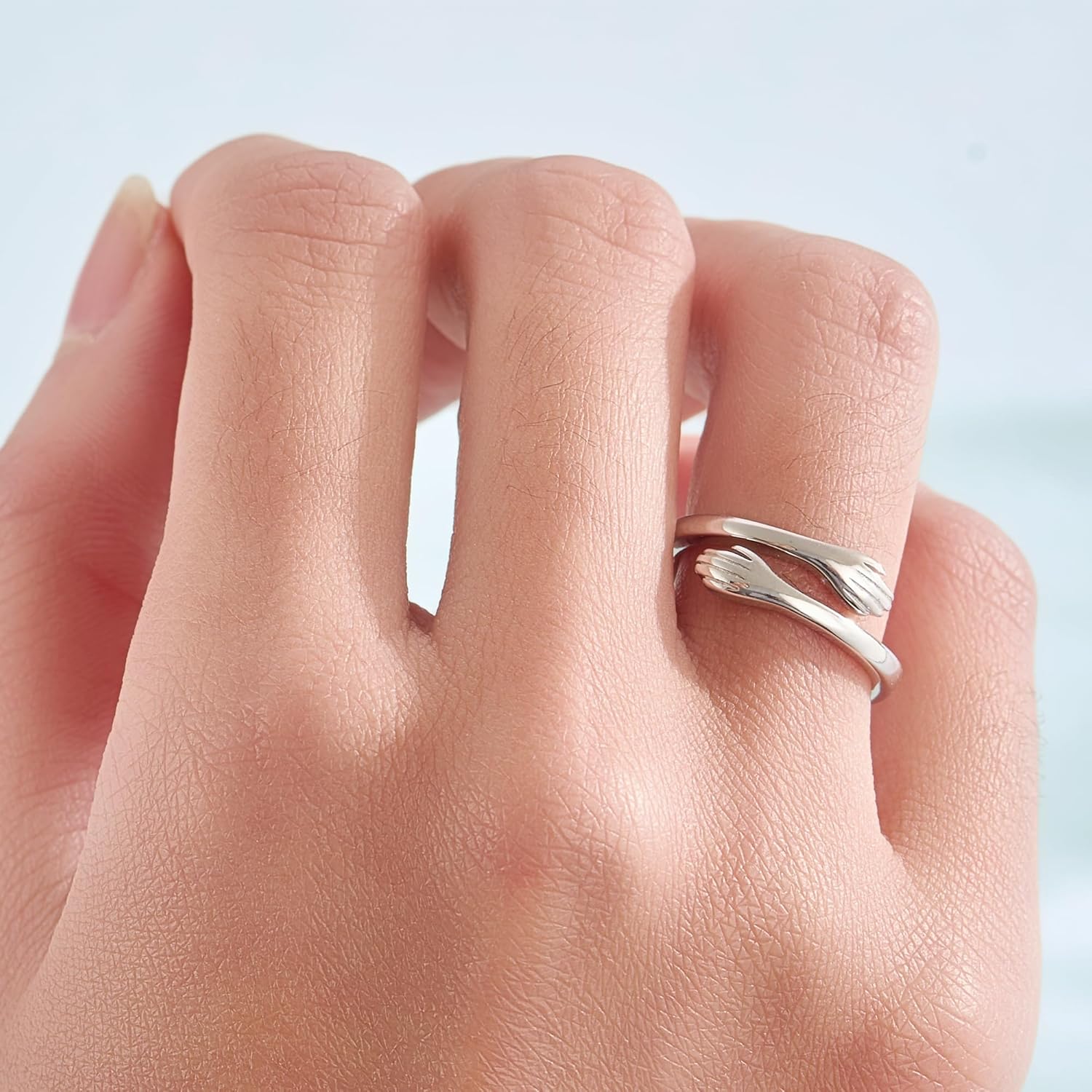 RANKEEF S925 Sterling Silver Hug Ring for Granddaughter Daughter Adjustable Ring for Women Hope Rings for Granddaughter Birthday Christmas Gifts for Daughters Tarnish Free Jewelry Gift for Her - Image 7