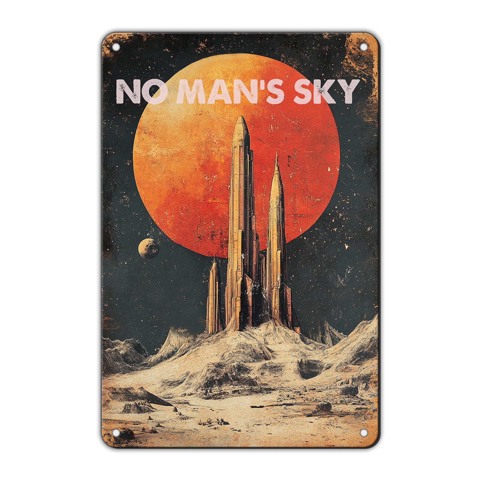 Ingzzaac Metalpostera2398 Vintage Wall Decor Tin Plaque No Mans Sky Decoration Public Poster Iron Painting Art Nostalgic Sign For Home Cofe Kitchen Pub Bar 8"X12"