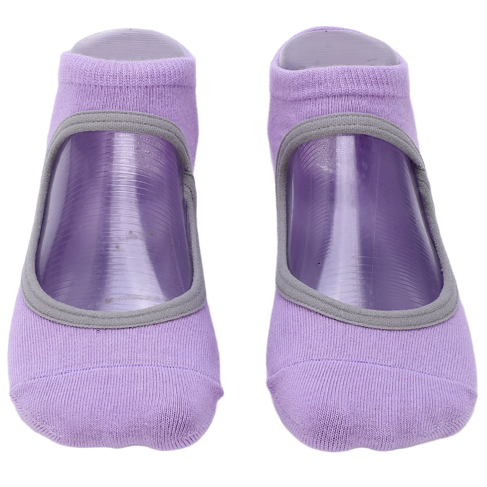 Women Pilates Socks, 1 Pair/Set Pilates Equipment Pilates Grip Socks Breathable Grippers Non Slip Backless Grippy Socks Woman Yoga Feet Cover for Fitness Sports Barefoot Workout (Purple)