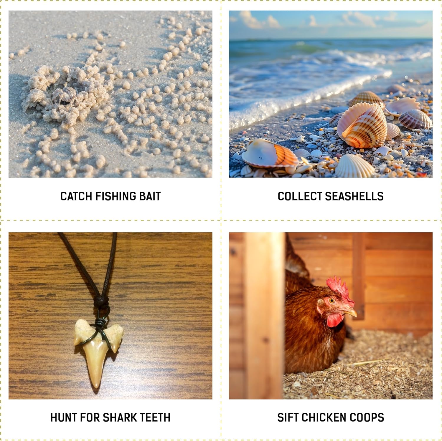 LOSTRONAUT Sand Flea Rake Pro, 52" Heavy Duty Beach Rake with Large 16" Basket, Sand Crab Catcher with Non-Slip Comfy Ergonomic Handle for Collecting Fleas, Shark Teeth, and Seashells - Beach Sifter