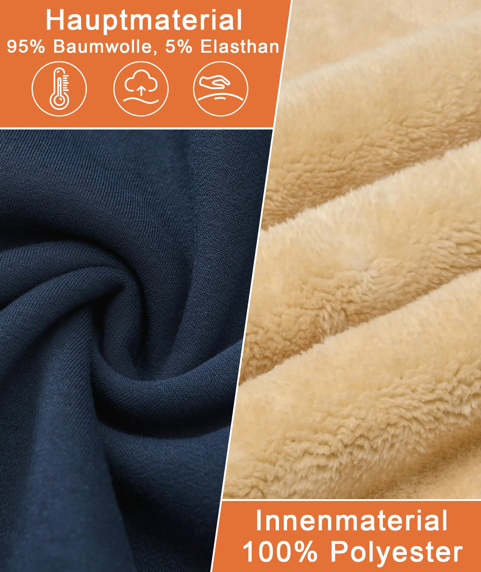 HFDWYJ Felpa Uomo Senza Cappuccio Inverno Girocollo Termico Foderato in Pile