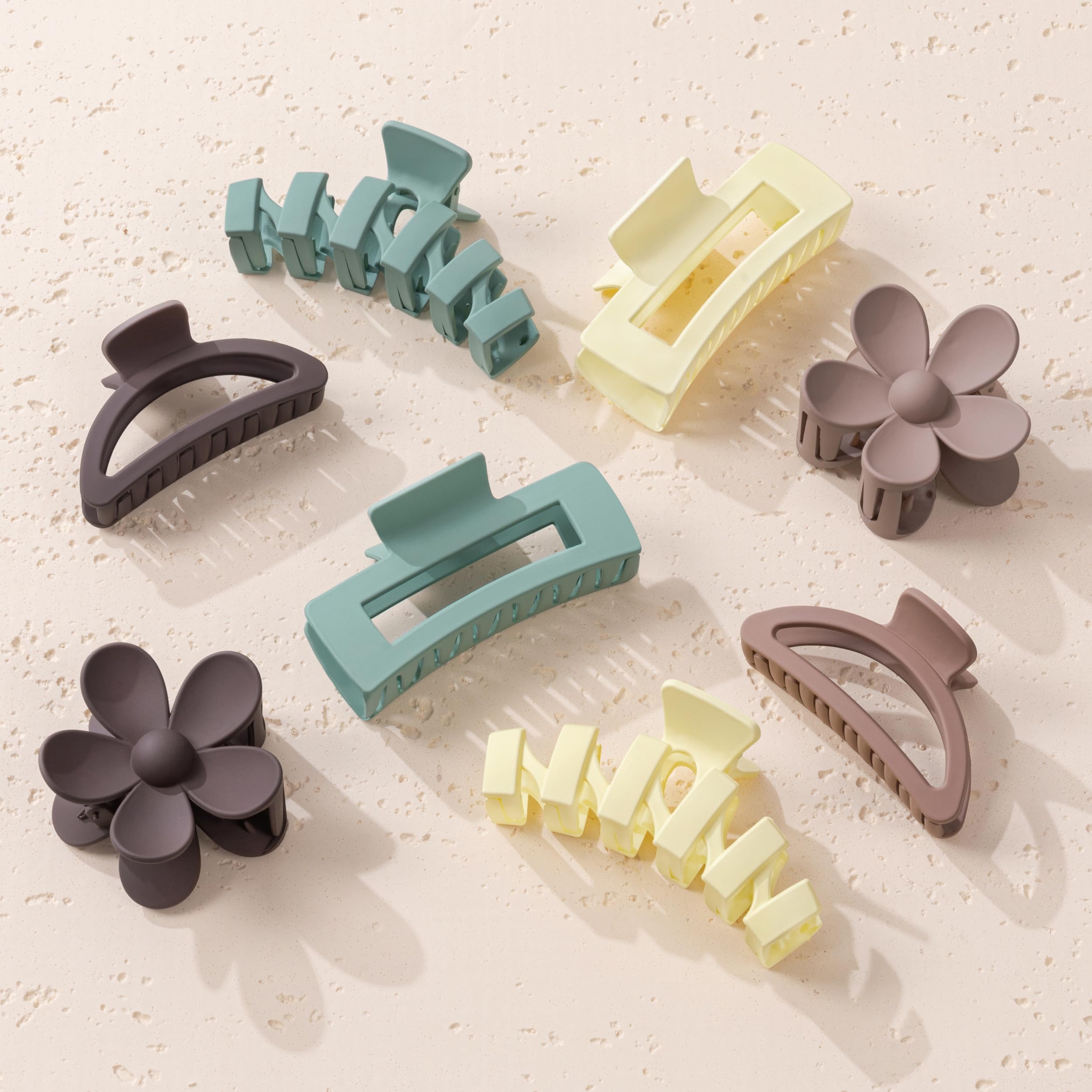Flower Claw Clips for Thick Hair - 8 Pack -14
