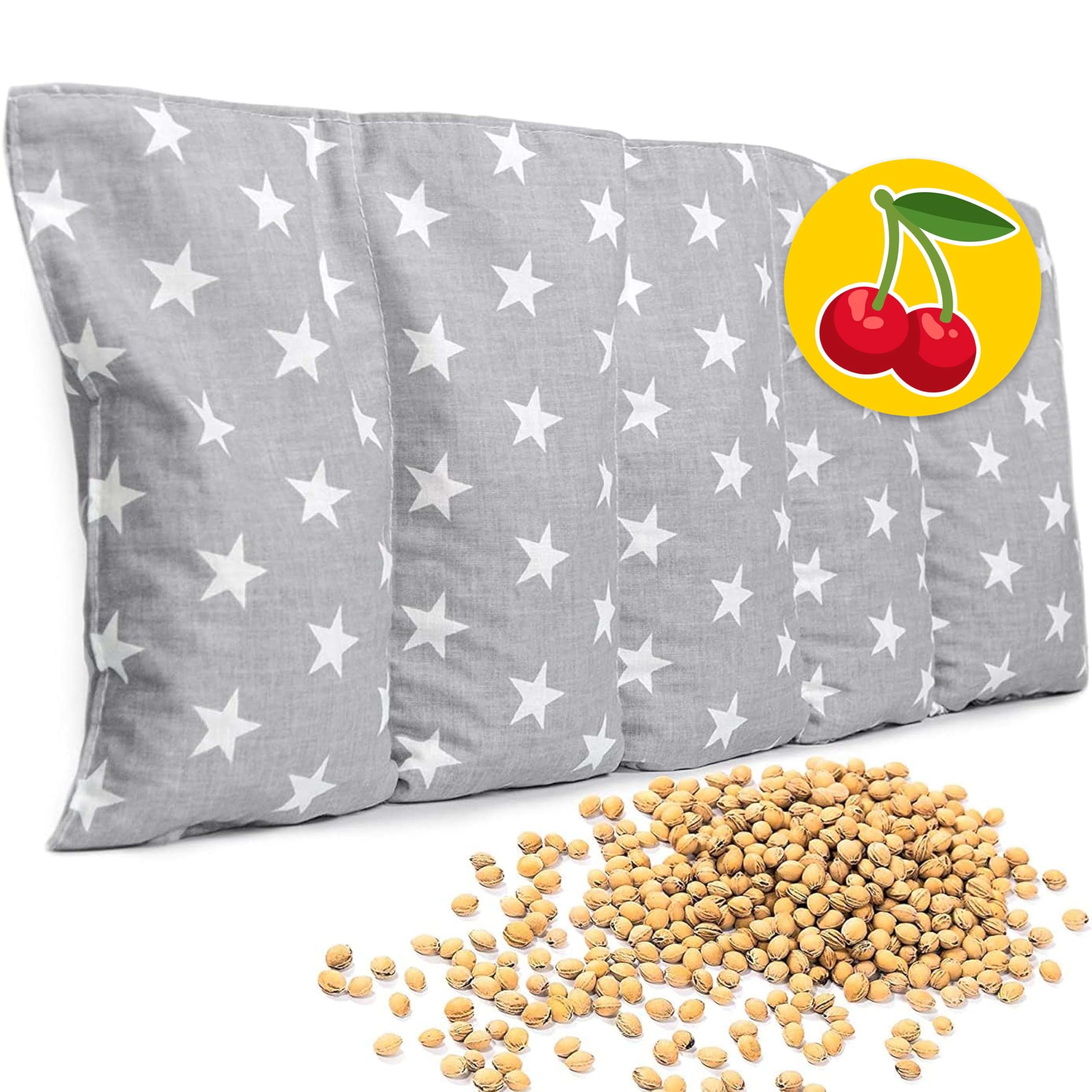 Kirschkernkissen Mikrowelle 55x20 cm - Körnerkissen Nacken Schulter - Wärmekissen Mikrowelle - Nackenwärmer - Kirschkernkissen groß - Körnerkissen Mikrowelle