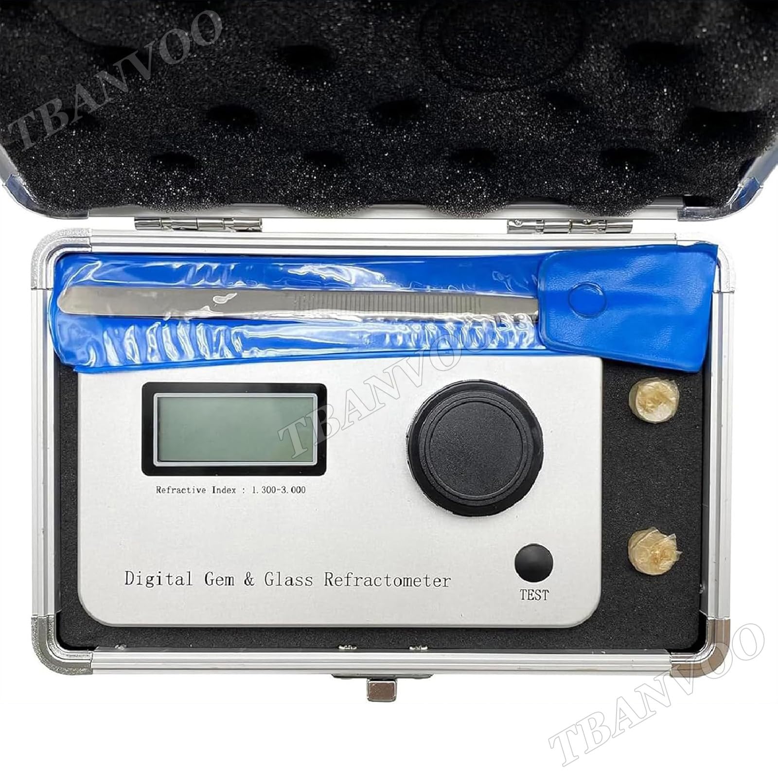 Probador de diamantes, detector de joyas LCD y herramienta de identificación de gemas, índice de refracción 1.300-3.000 para joyeros principiantes y expertos