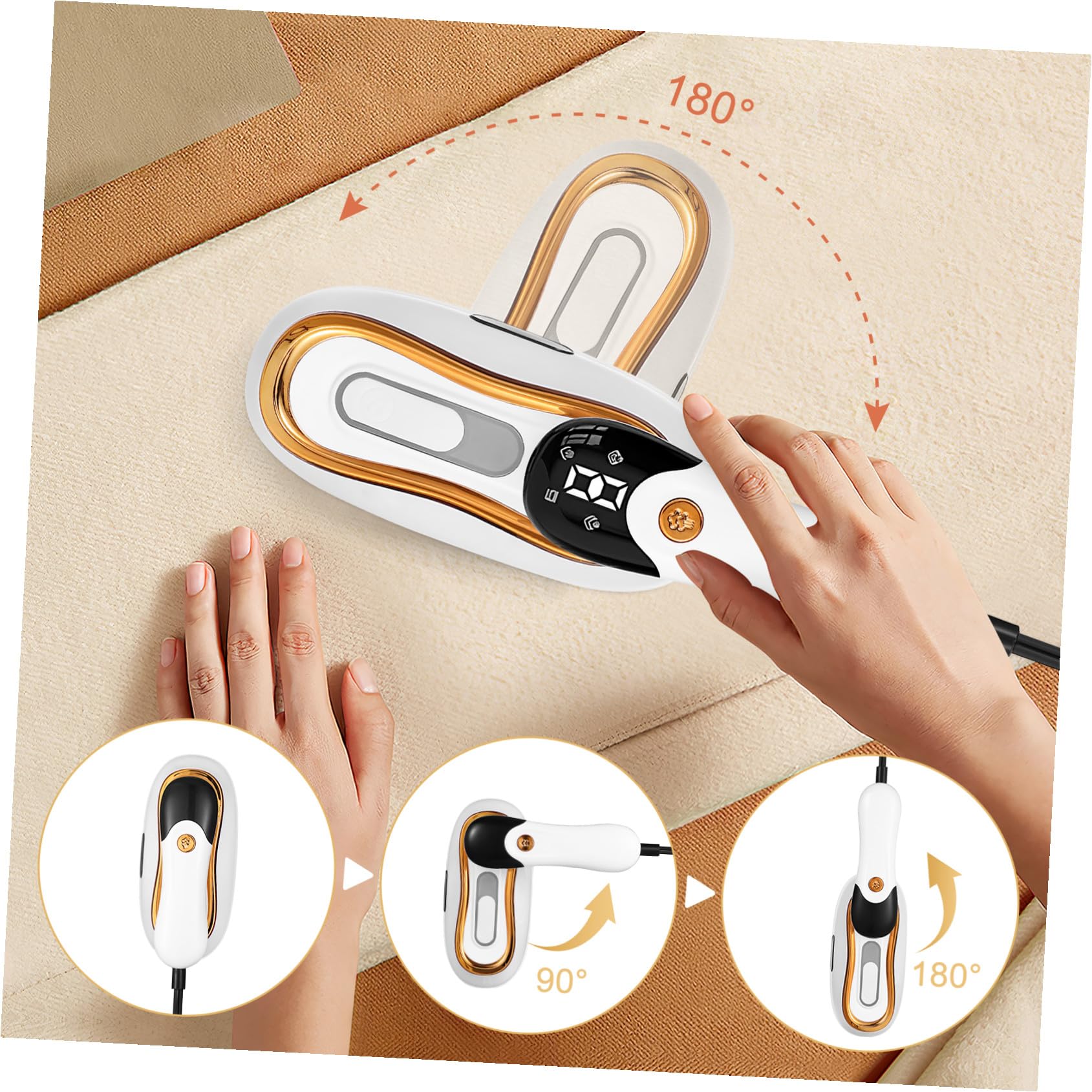 Cabilock Máquina De Planchar De Mano Plegable De Ropa Vapor Portátil Abs White