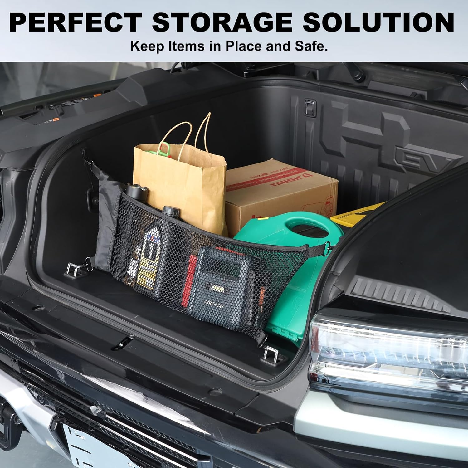 Front Trunk Storage Net Compatible with Hummer EV SUV Pickup Truck 2024 2025 2026 Elastic Storage Net Interior Accessories Trunk Organizer Accessories