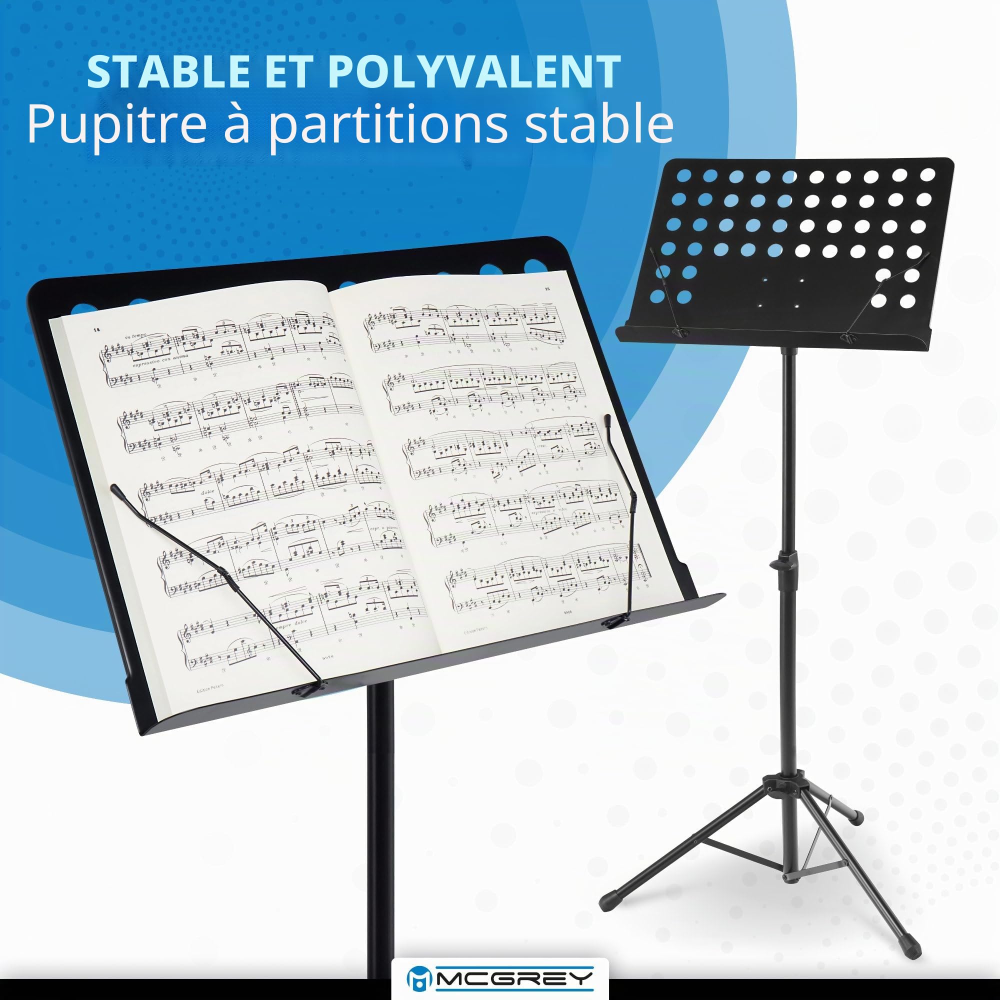 McGrey 11940 pupitre à tôle perforée avec maintien-partitions