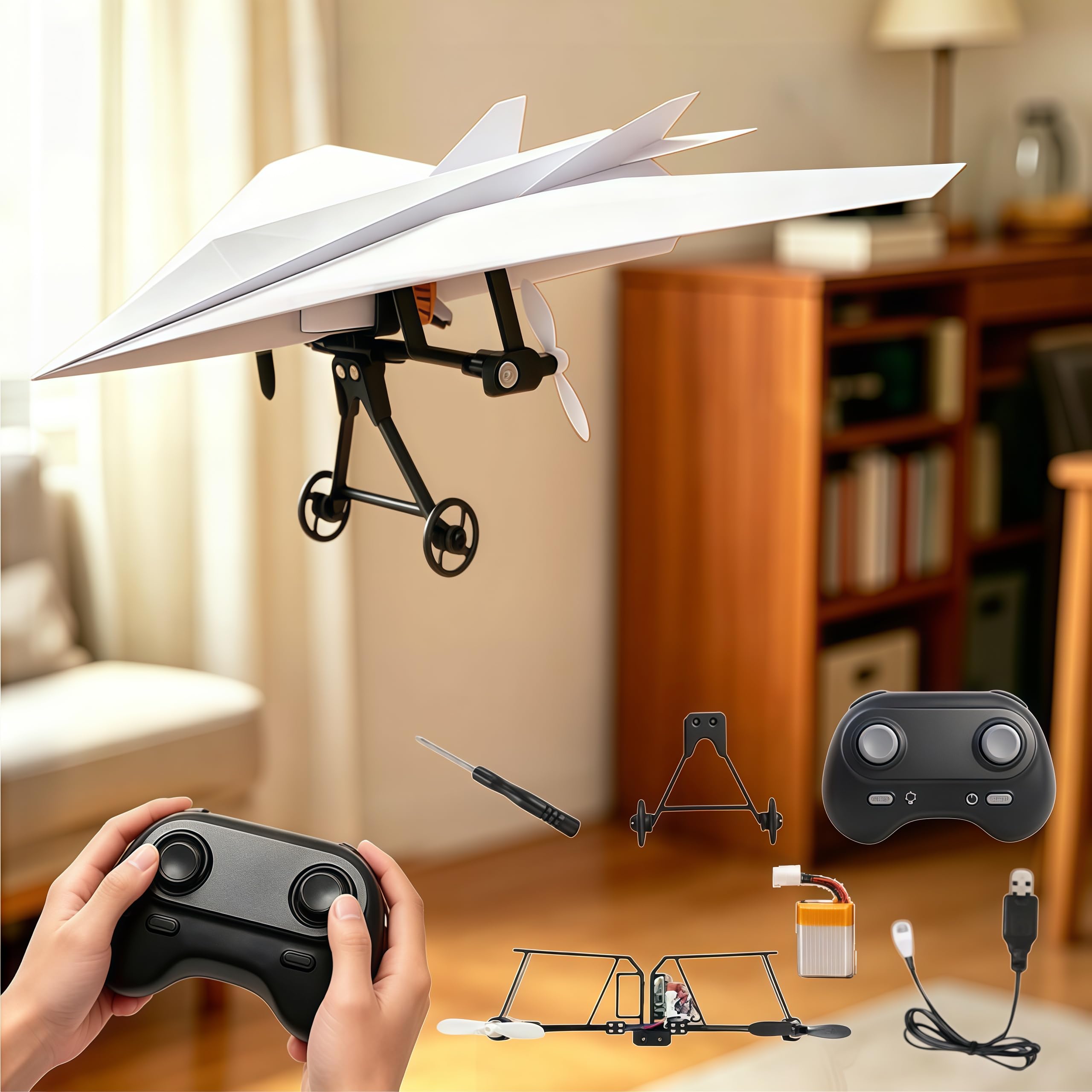 DIY RC Paper Airplane Kit with Gyro for stabilizer Remote Control Plane
