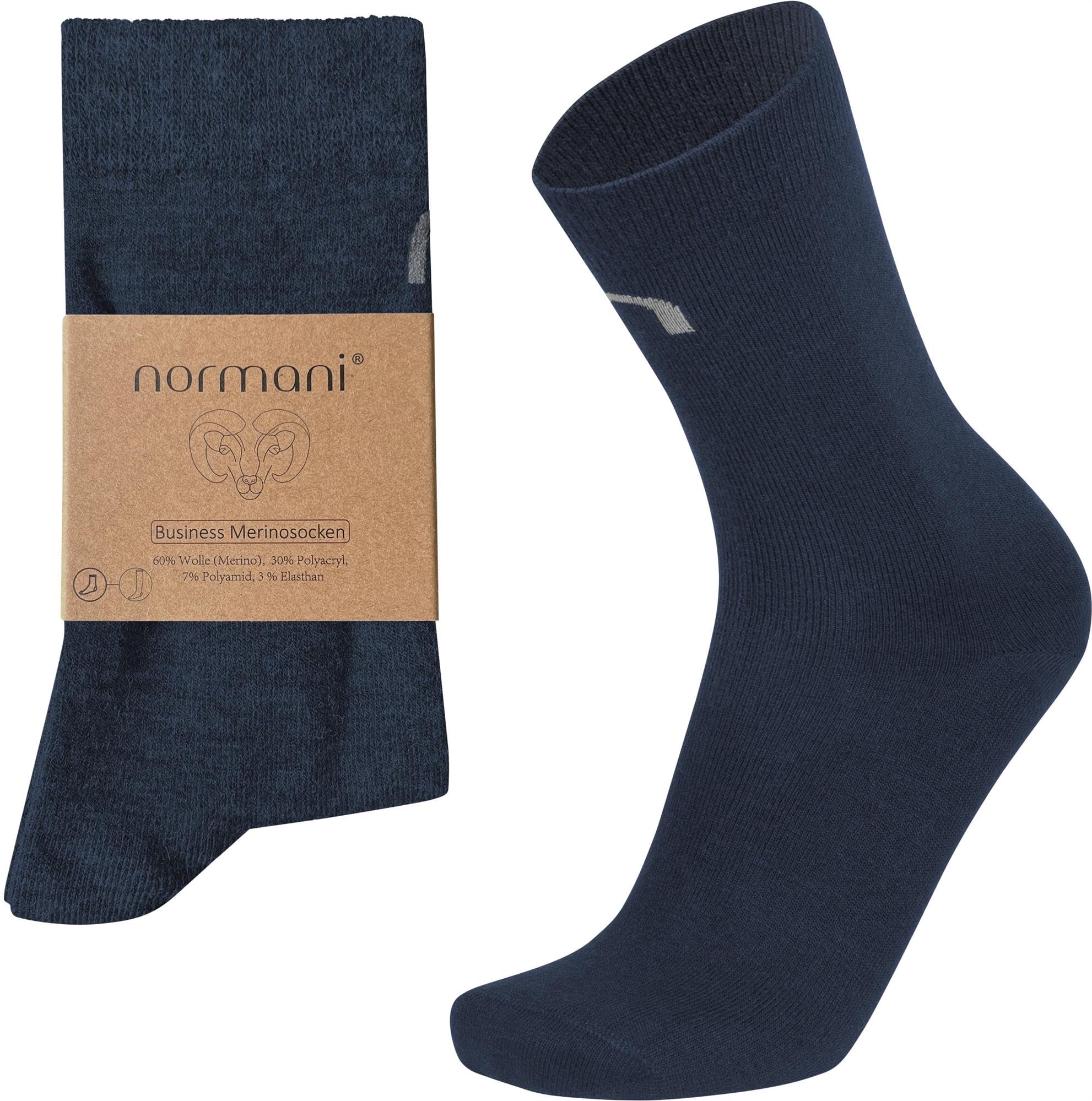 normani 2 Paar Merinosocken für Damen und Herren- Business-Socken Anzugssocken - Wollsocken Wintersocken aus hochwertiger und langlebiger Merinowolle