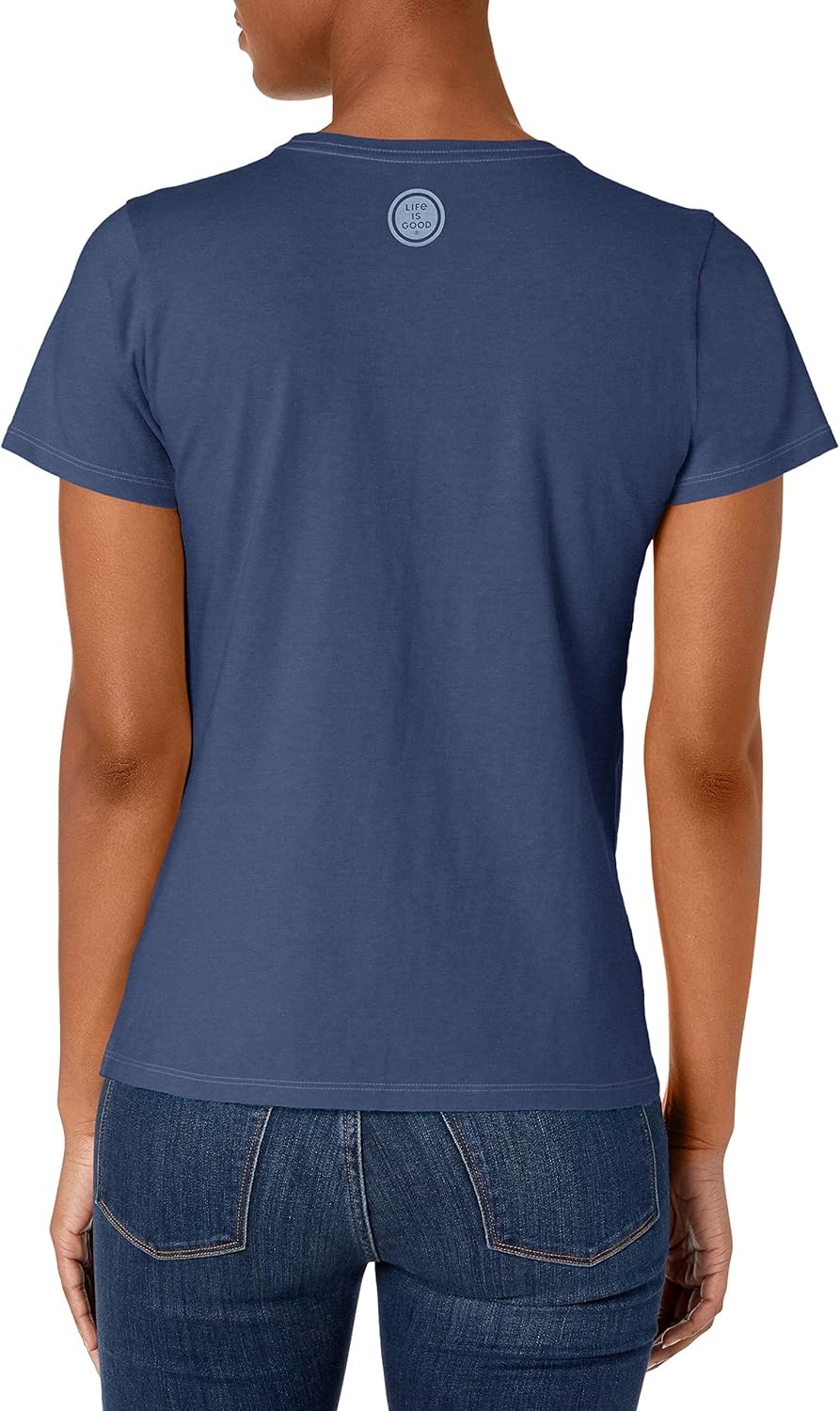 Life is Good. Womens Crusher Tee Funky Outdoor Pattern, Jet Black