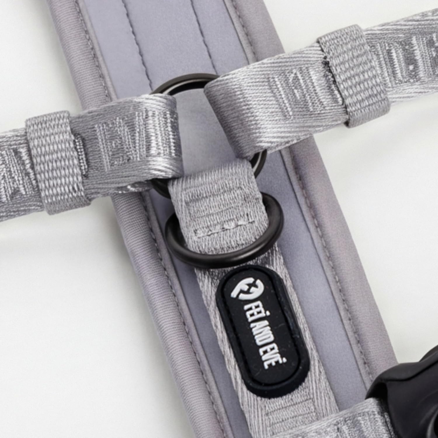 Fei & Eve Moxie H-Shape Dog Harness | Ultra-Lightweight | 3-Leash System for No-Pull Control | Easy On-Off | Adjustable 210D Breathable Nylon | Soft Padded Lining, Twilight Gray, S
