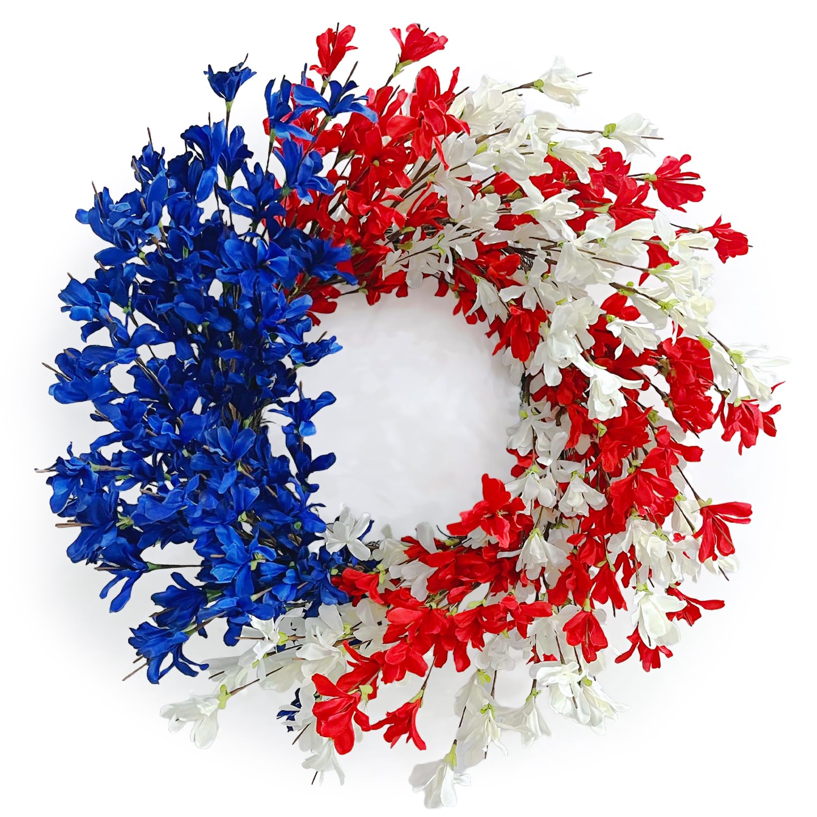 Huashen Patriotic Wreath 24 Inch Forsythia
