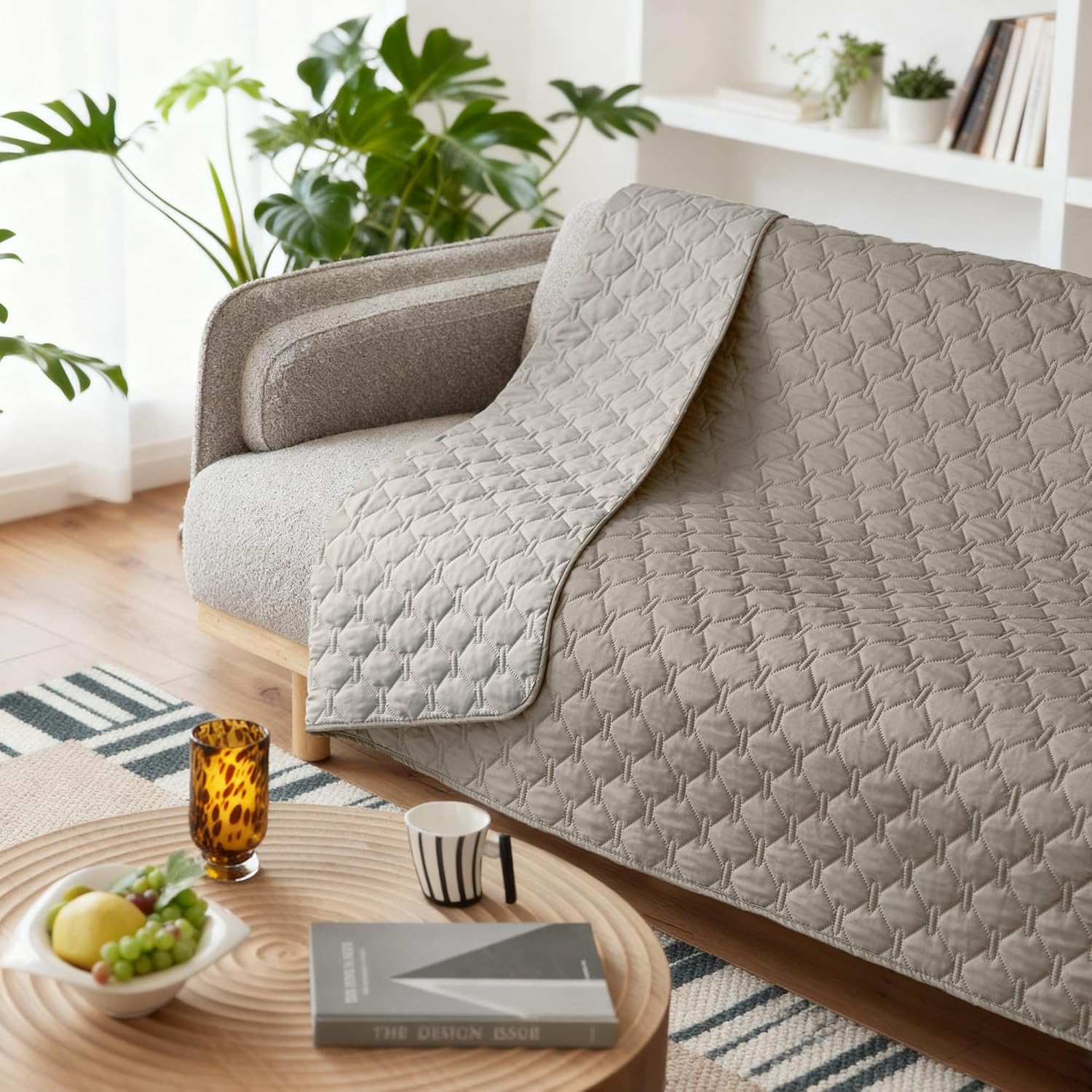 gogobunny 100% Double Sided Waterproof Dog Blanket Soft Pet Bed Cover Reversible Protect Furniture Couch Sofa Car for Puppy Large Dog Cat (Dark Stone/Light Stone, 82x82 Inch (Pack of 1)) - Image 9