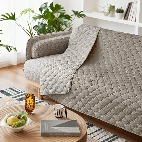 Miniatura 251 de gogobunny Manta impermeable 100 % de doble cara para perro, funda suave para cama de mascotas, reversible, protege muebles, sofá, auto para Beige