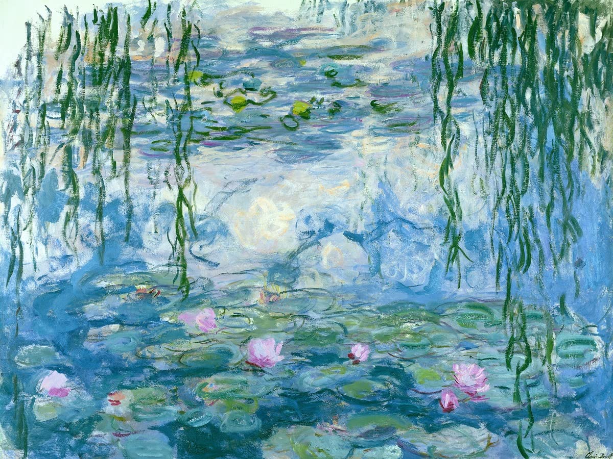 Zimal Claude Monet Water Lilies Embroidery Mosaic Pattern Wall Art Diamond Painting for Living Room Home Wall Art 11.8 x 15.8 Inch