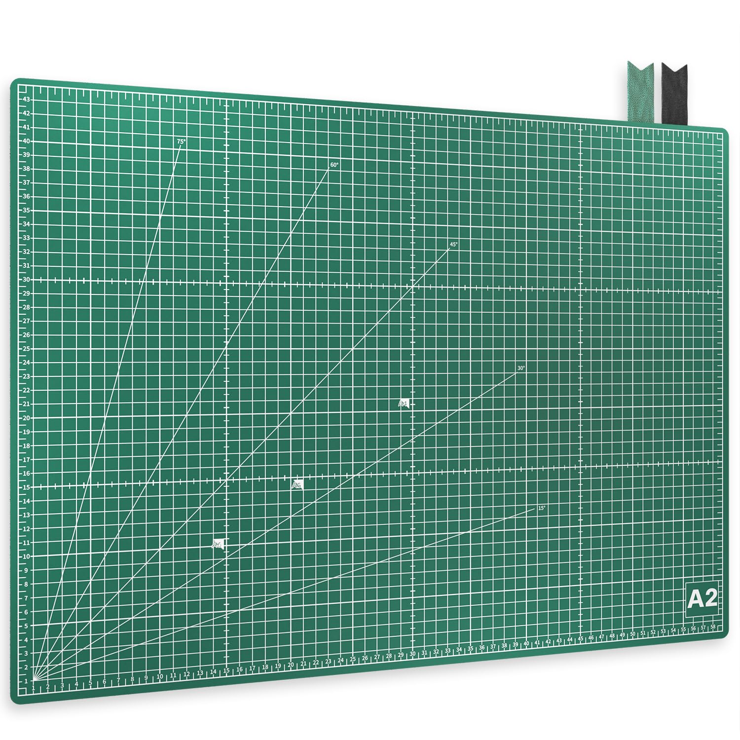 Acropaq Green Cutting Mat A2 - Self-Healing, 5 Layers Of Protection For Your Furniture, With Grids And Angle Markings On Both Sides, - Craft Mat, Cutting Mat And Painting Mat