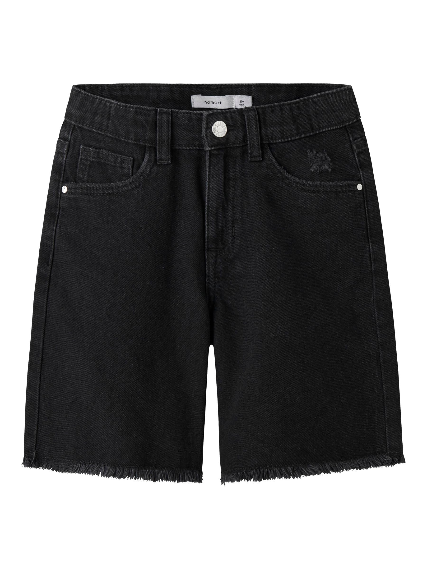 Name It Damen Black Denim Girl Jeansshorts Wide Leg