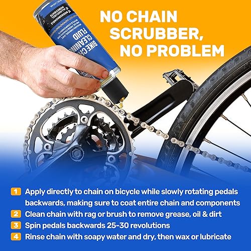 Miniatura 8 de Líquido de limpieza de cadenas y componentes de bicicletas, desengrasante de cadena de 16 onzas funciona en cuestión de minutos, fabricado en