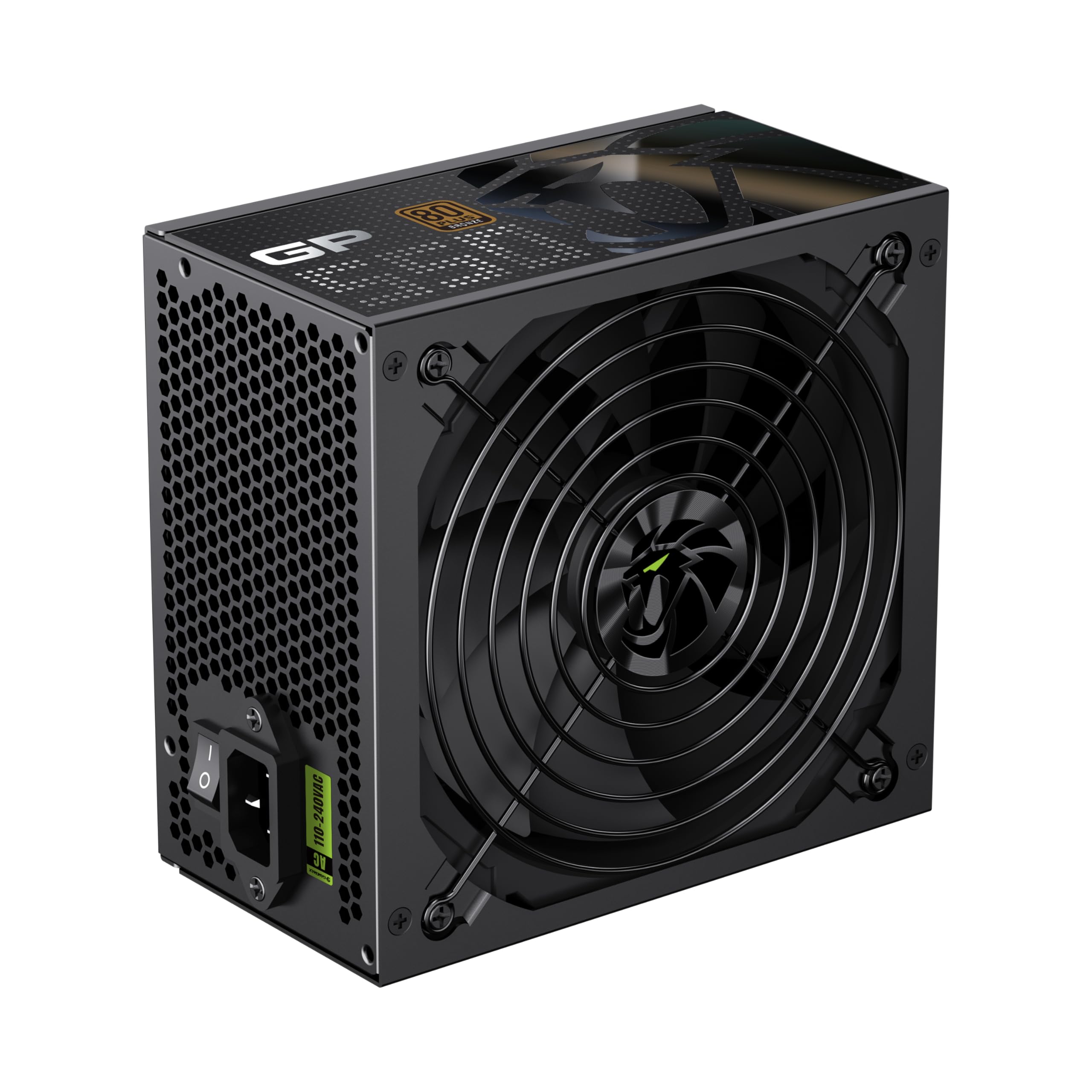 GAMEMAX GP 550B Zasilacz PC 550W, niemodularny, 80 Plus Bronze, wentylator HDB 140 mm, płaskie czarne kable, 9 zabezpieczeń, 3 lata gwarancji, czarny