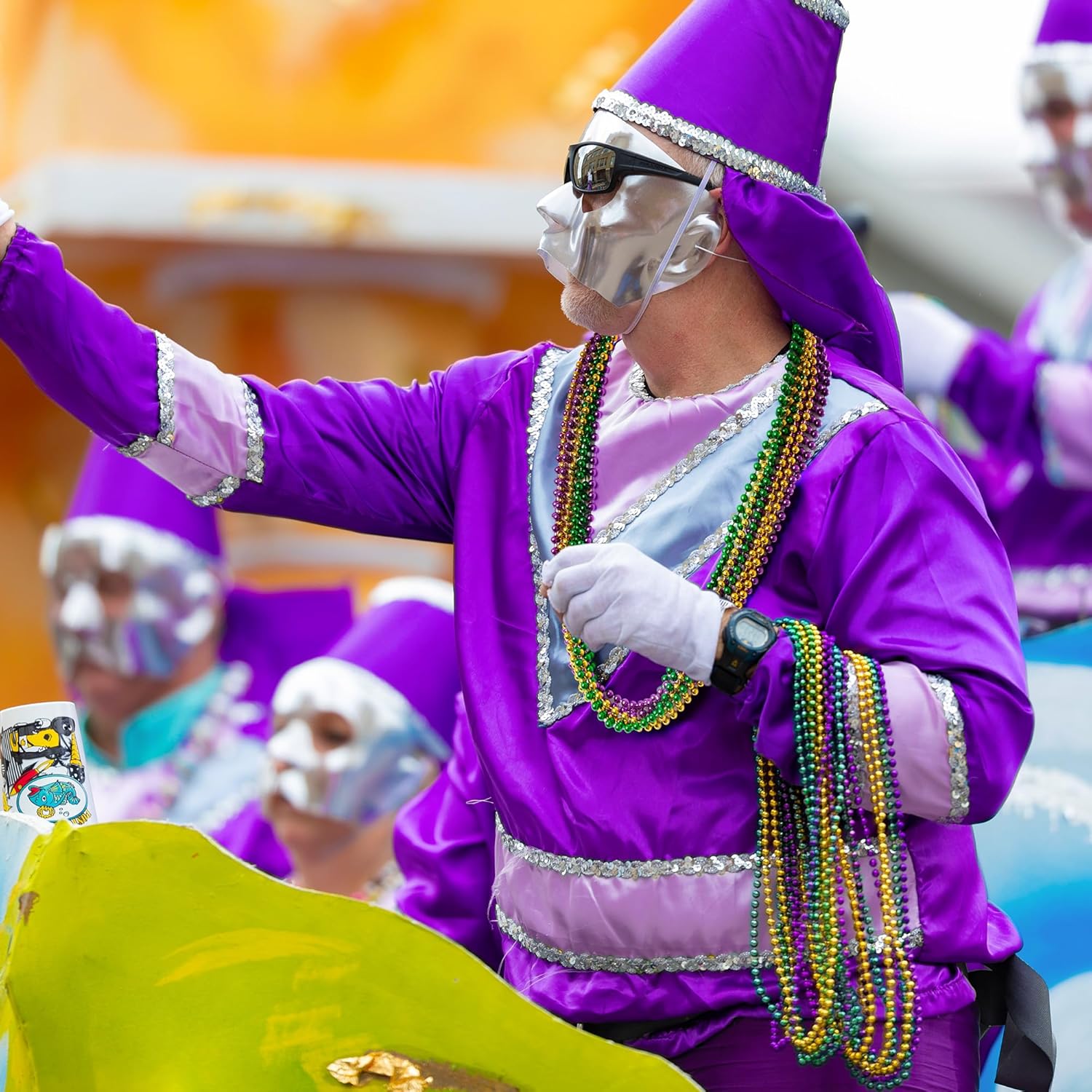 300PCS Mardi Gras Beads Bulk, Mardi Gras Beads Necklace, Parade Throw Accessories Set Decorations Party Supplies - Image 6