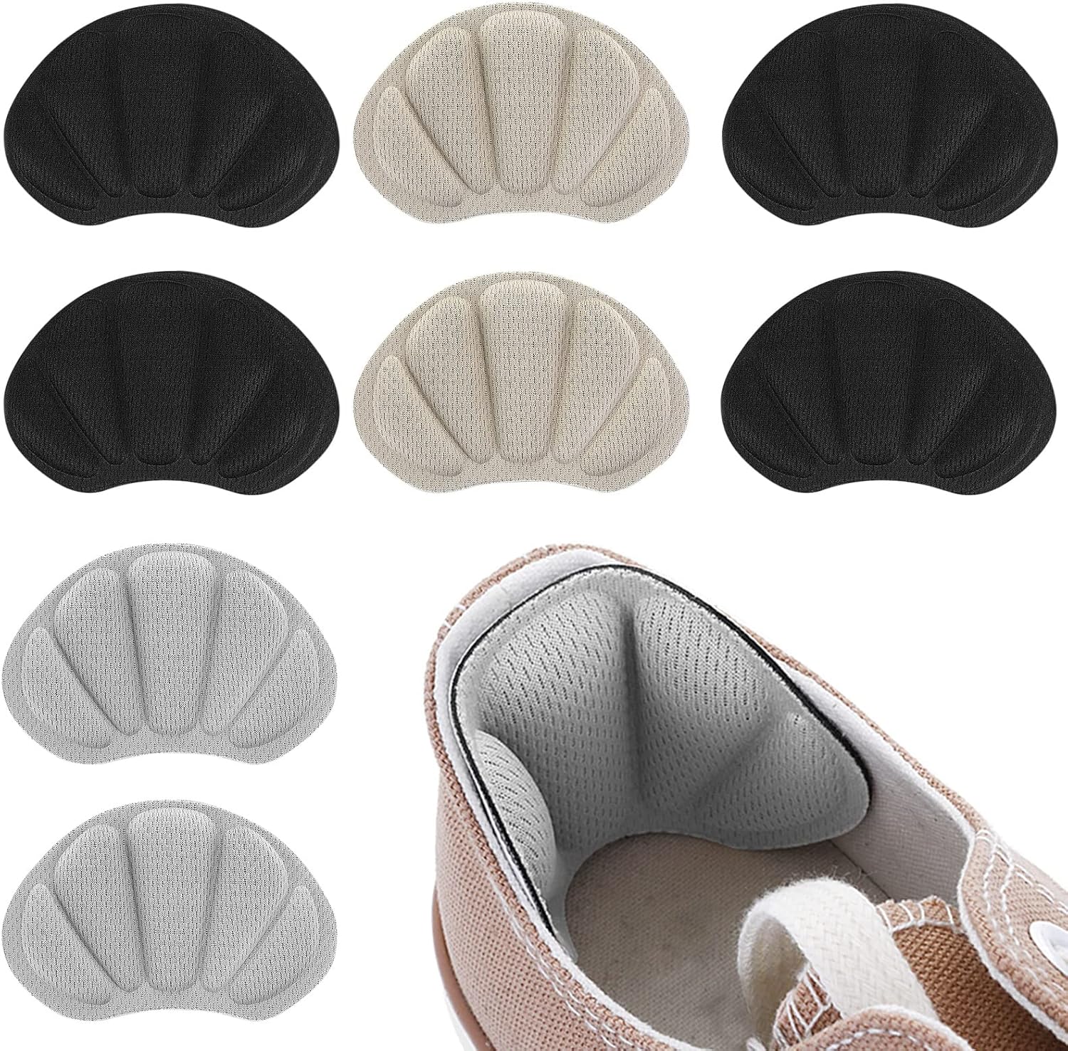 Molain 4 Pairs Heel Cushion Inserts SelfAdhesive Heel