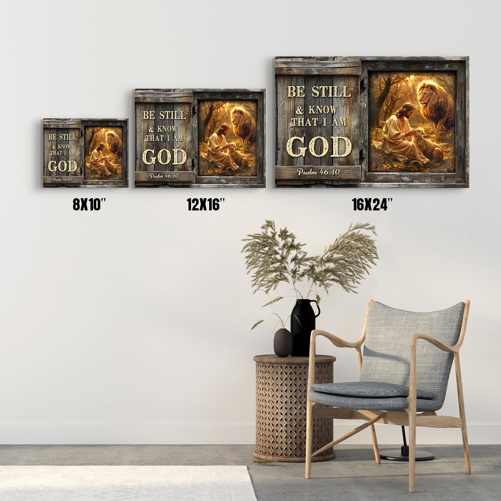 Farmhouse Bible Verse Wall Art - Jesus Lion Canvas -6 Farmhouse Bible Verse Wall Art - Jesus Lion Canvas -6