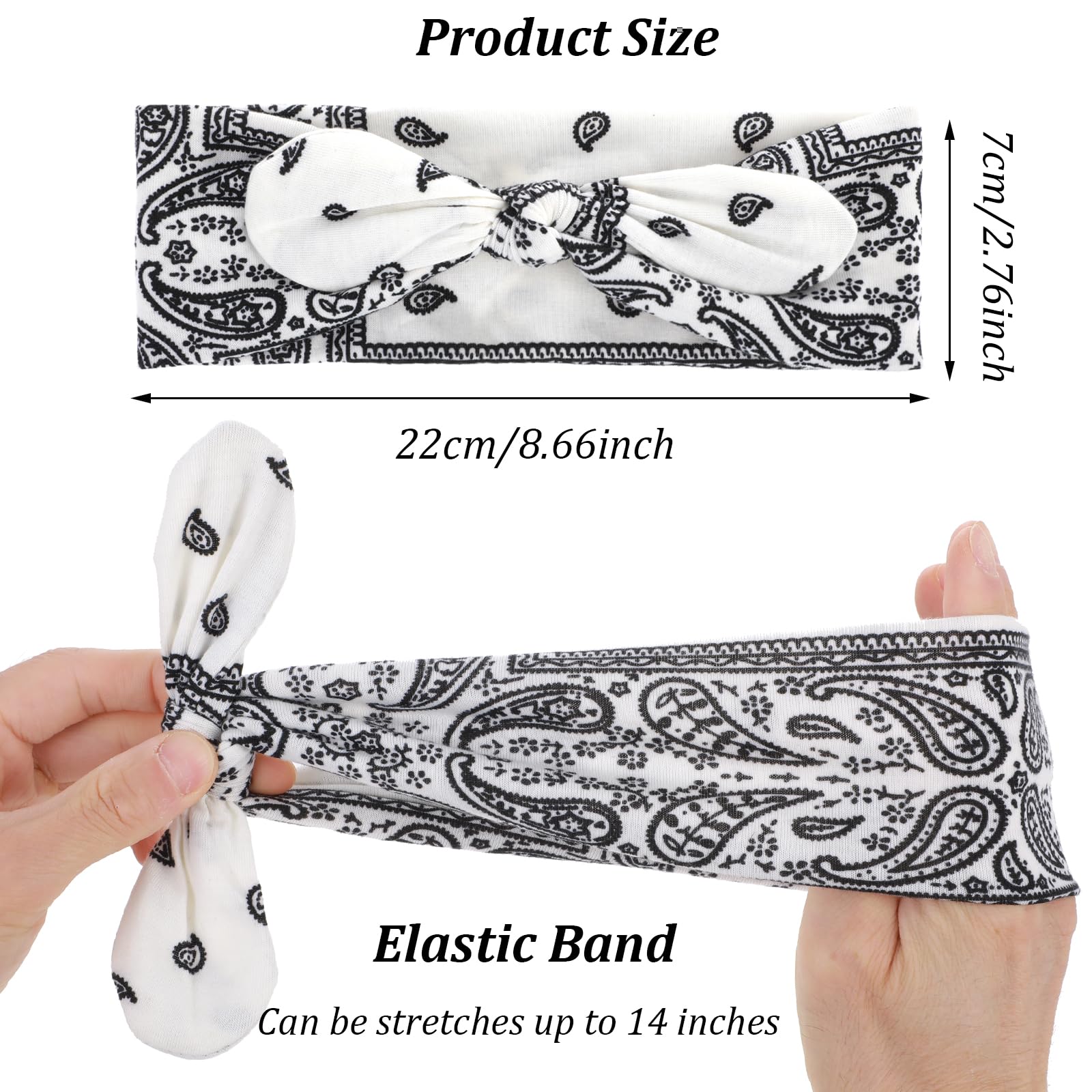 JIEYAO 6 Pcs Bow Headbands for Women Boho Bownot Bandana - Image 3